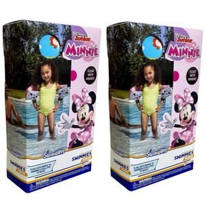 SwimWays Disney Float With Minnie Mouse Swimmies Arm Floaties Ages 3-5 Lot of 2